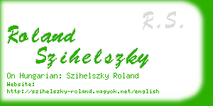 roland szihelszky business card